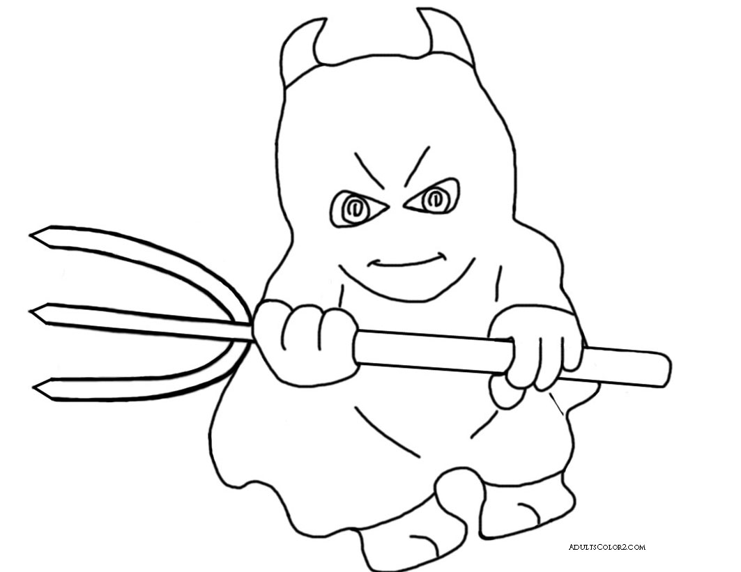 Scary Devil Coloring Pages Sketch Coloring Page