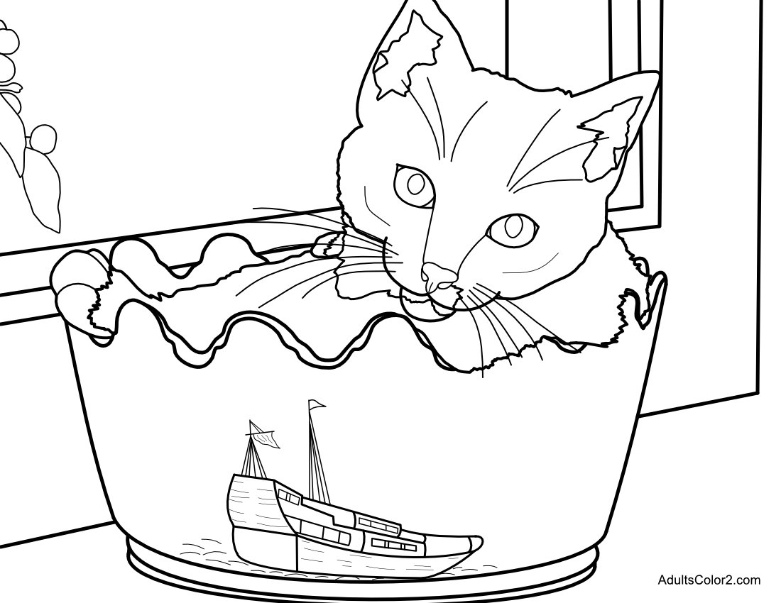 Cute Cat Coloring Pagesawww or awe?